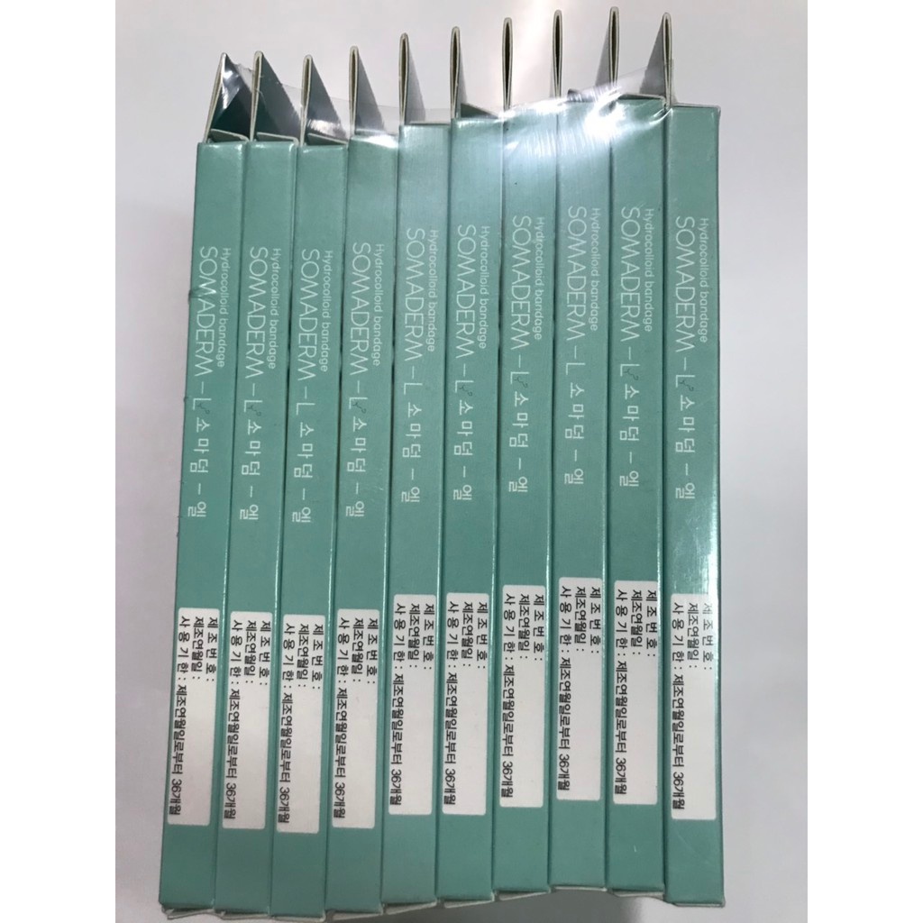 Băng Dán Vết Thương, mụn bọc, vết bỏng, loét  nhanh lành, hạn chế sẹo, mờ thâm Somaderm-L Hàn Quốc 10cx10cm
