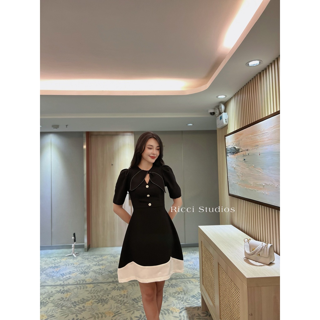 Váy V3 Kelly Dress Ricci thiết kế chất liệu chéo hàn sợi cao cấp mềm mát | RICCI OFFICIAL