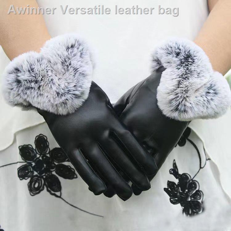 Đôi găng tay da lót nhung lông cừu dày giữ ấm mùa đông lái xe máy ngoài trời dành cho cả nam và nữ