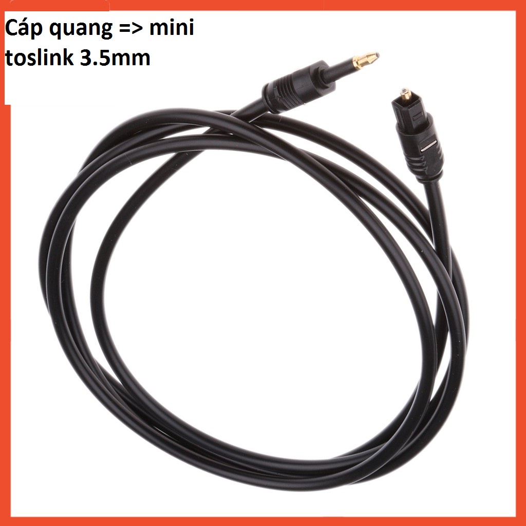 Cáp quang kết nối âm thanh SPDIF đầu cắm 3.5mm dài 2m - Dây âm thanh quang toslink 3.5mm dài 2 mét