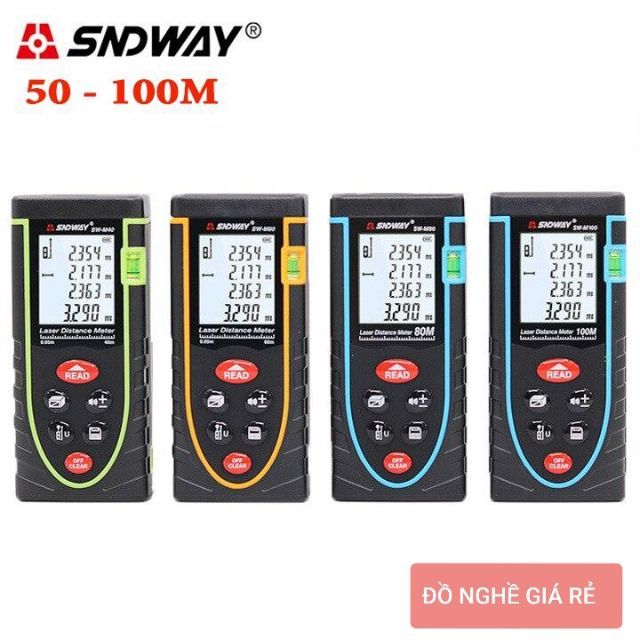 MÁY ĐO KHOẢNG CÁCH THƯỚC ĐO KHOẢNG CÁCH BẰNG TIA LASER SNDWAY LOẠI 50M - 70M - 100M