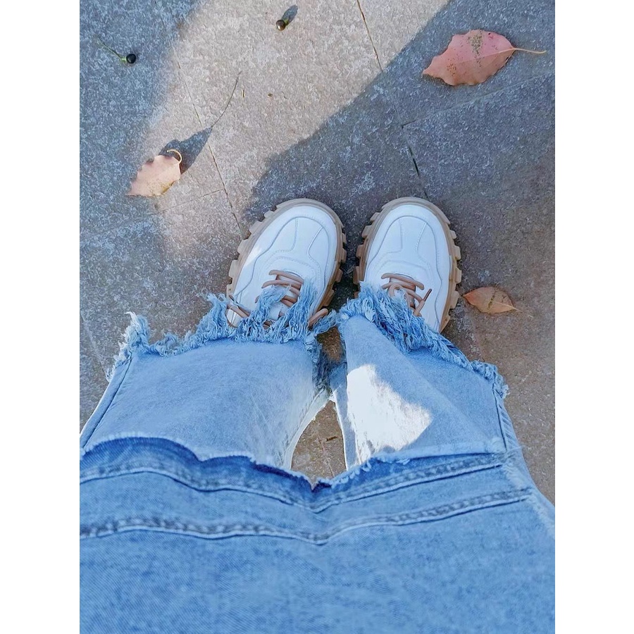 Giày Thể Thao Đế Dày Màu Trắng Dễ Phối Đồ Thời Trang Mùa Hè Cho Nữ