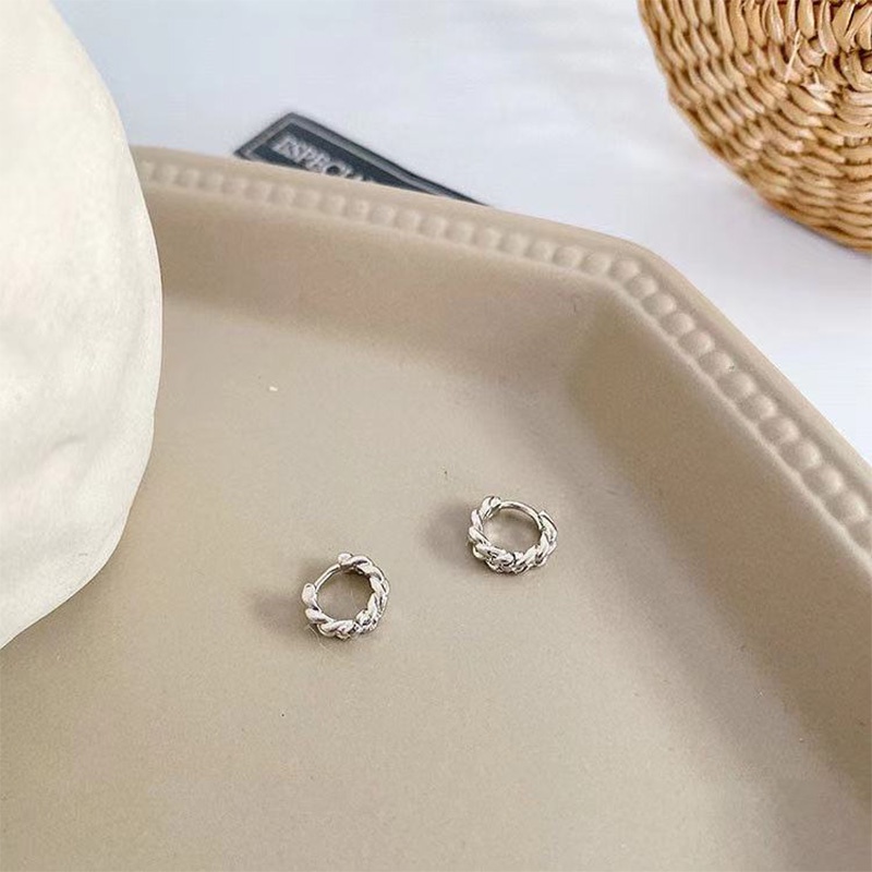 Khuyên tai dạng vòng xoắn đơn giản phong cách retro Hàn Quốc thời trang thanh lịch cho nữ
