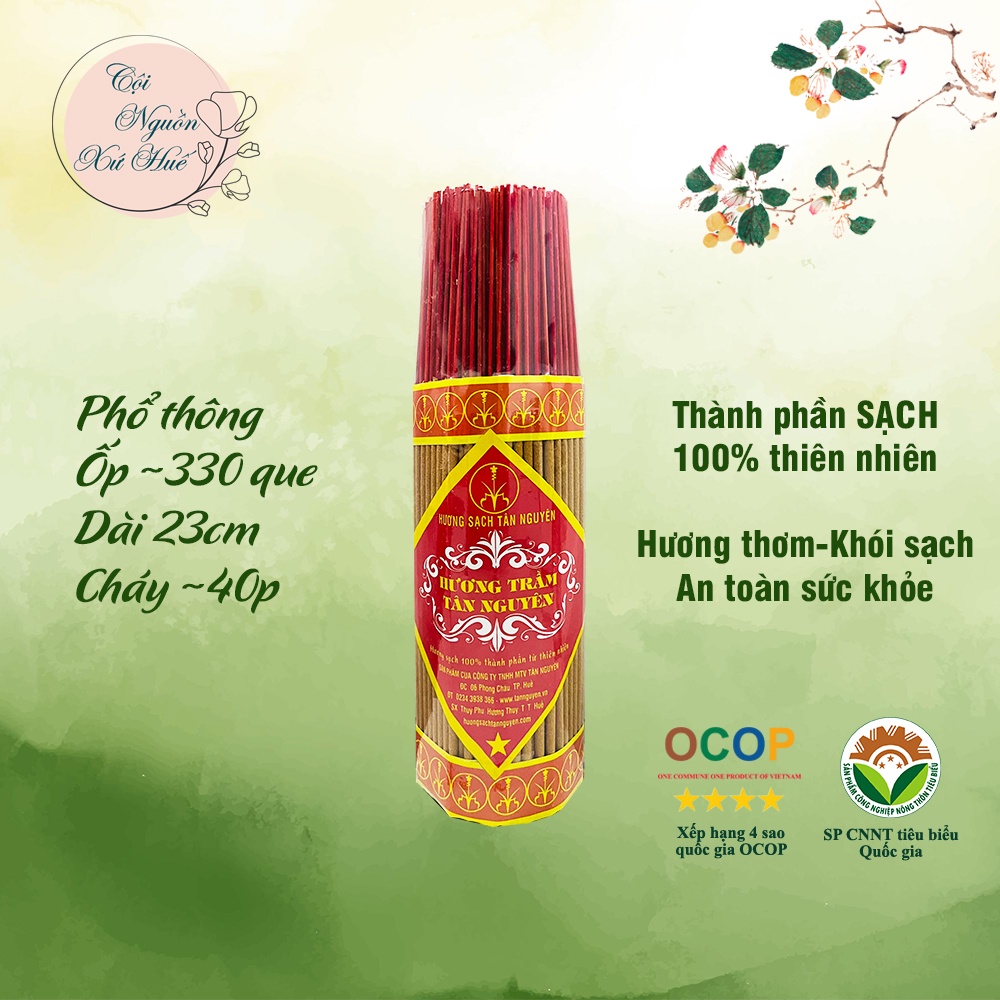 Trầm hương Tân Nguyên, nhang trầm sạch dài 23cm dùng cho nhà trần thấp, hẹp