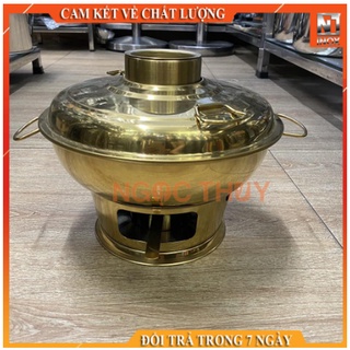 Nồi lẩu cù lao-Lẩu than inox mạ vàng,kiểu dáng sang trọng