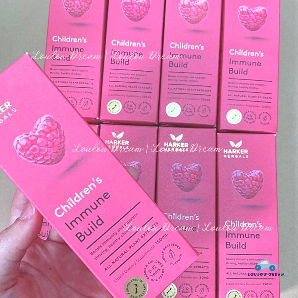 Siro tăng đề kháng Harker Herbals hồng vị mâm xôi giúp bé ăn ngon - Harker Immune Build cho bé từ sơ sinh