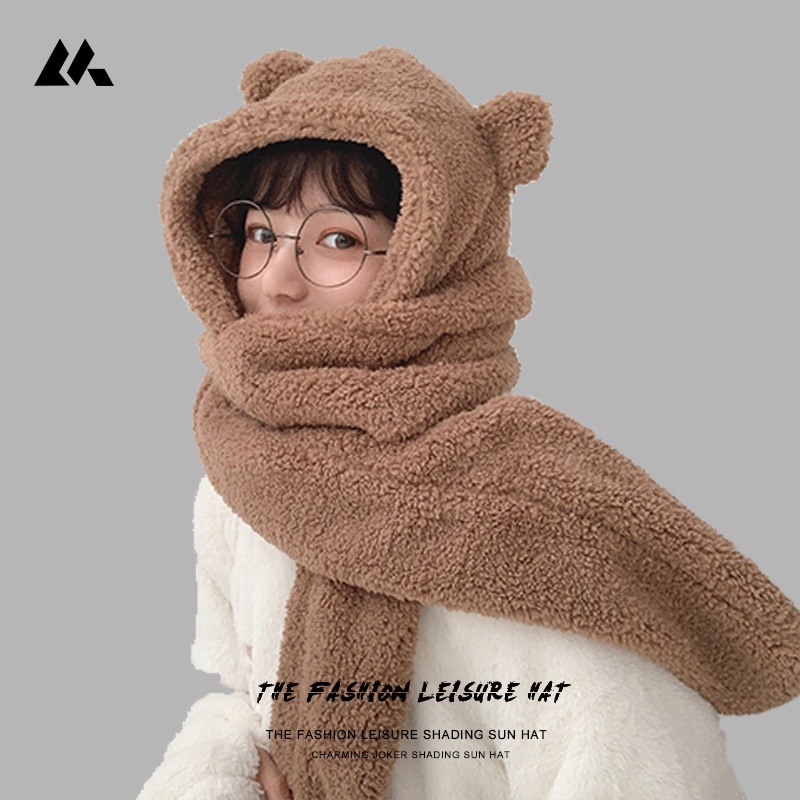 Nón len Nam nữ Unisex Thu Đông Mũ kết lưỡi trai mềm Nón beret dệt kim Giữ ấm Màu Nâu Thời trang Hàn Quốc