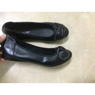 Giầy búp bê nơ có viền đẹp lạ, da thật, đế cao su, rất mềm êm, lựa chọn tốt bầu bí