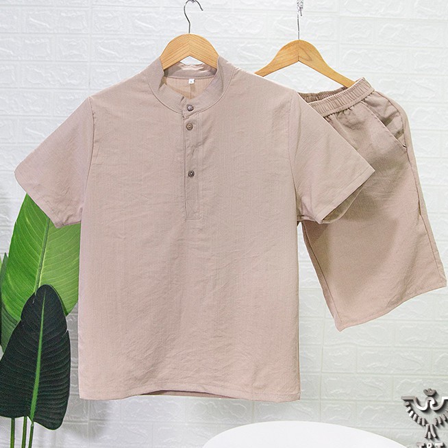 Bộ đũi nam Gman chất vải đũi thái loại dày, Đồ bộ nam chất vải đũi mềm mịn