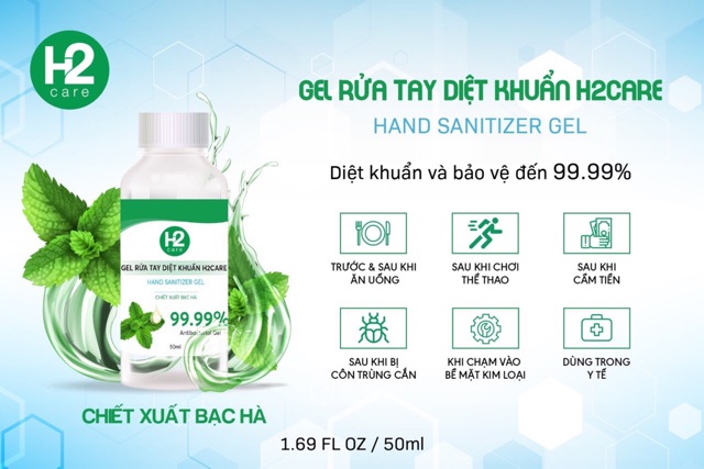 ( SẴN) GEL RỬA TAY KHÔ KHỬ TRÙNG SẠCH KHUẨN H2CARE | BigBuy360 - bigbuy360.vn