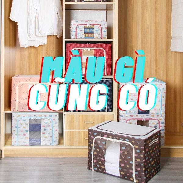 Hộp khung thép Đựng Quần Áo Túi Vải Đựng đa năng vừa đựng quần áo vừa làm ghế siêu bền