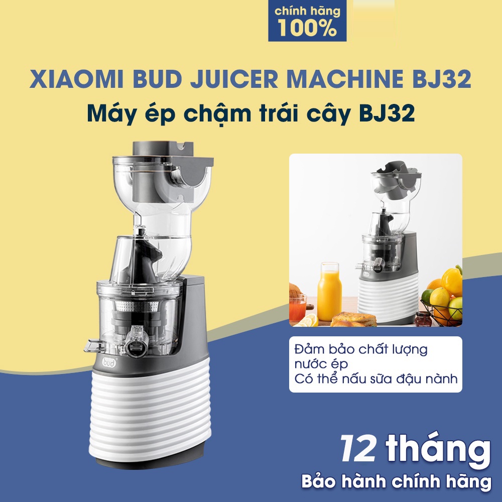 Máy ép chậm xiaomi BUD BJ-32 Máy ép trái cây hoa quả, công suất lớn 250W, ép các loại rau củ quả.