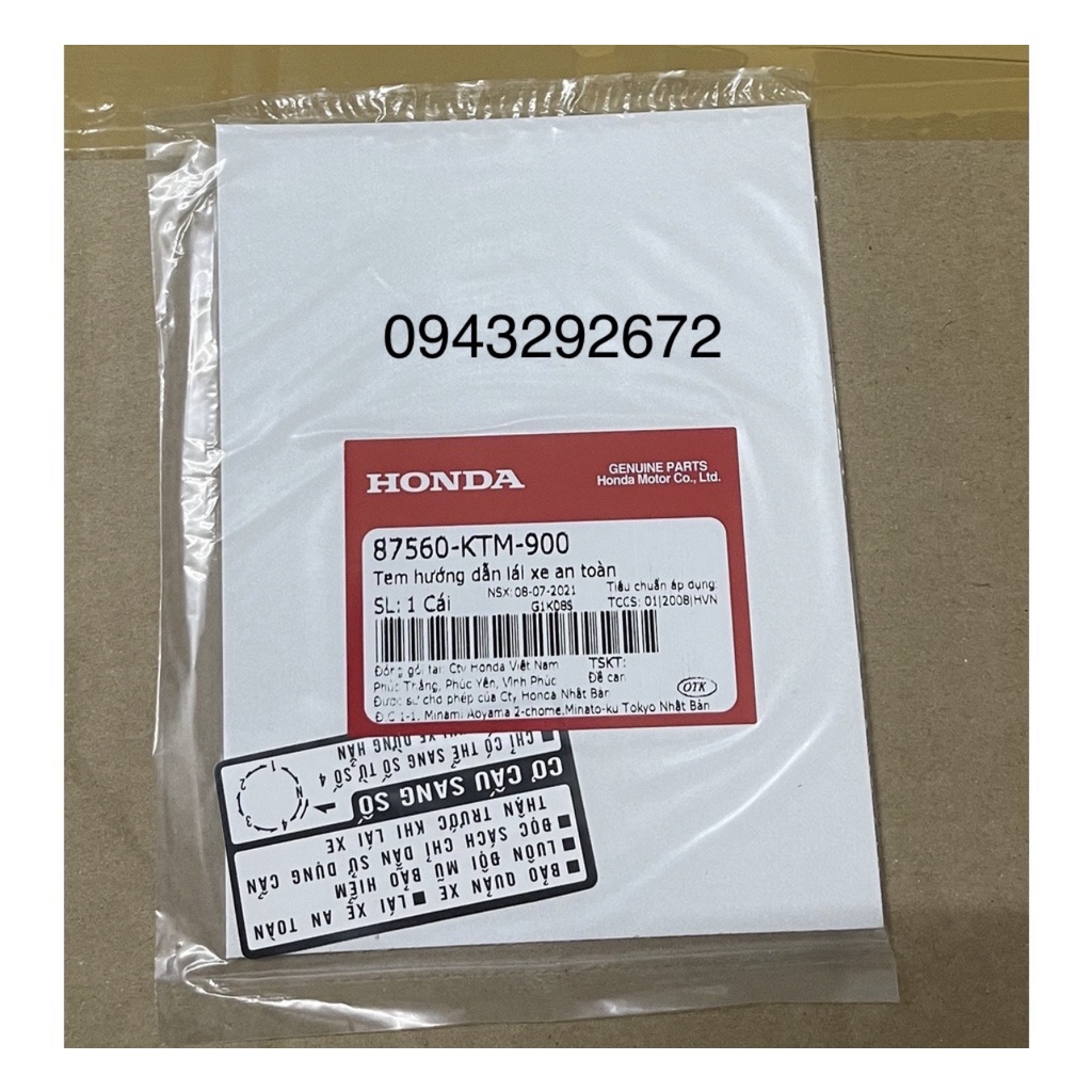 Tem Hướng Dẫn Lái Xe An Toàn Honda