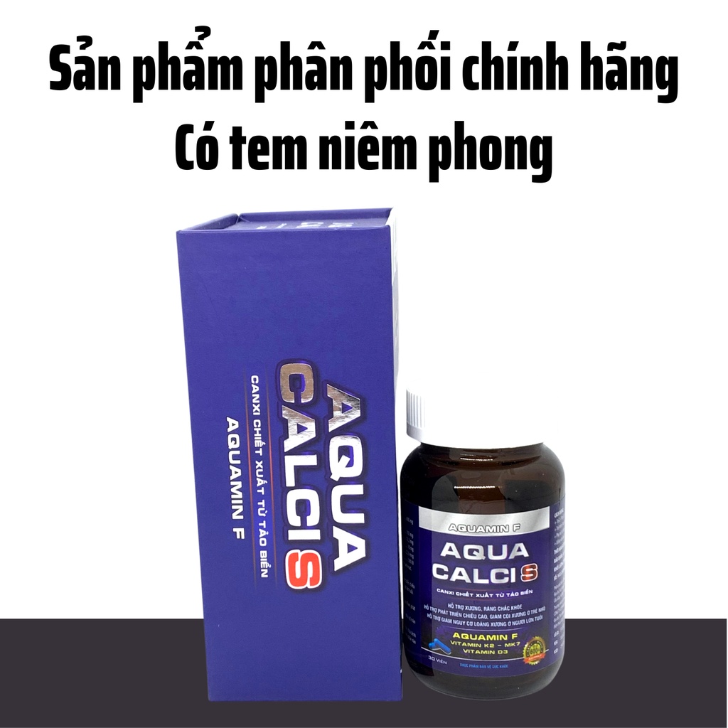 AQUA CALCI S  Vshine - Bổ Sung Canxi Chiết Xuất Từ Tảo Biển Đỏ- Hộp 30 viên