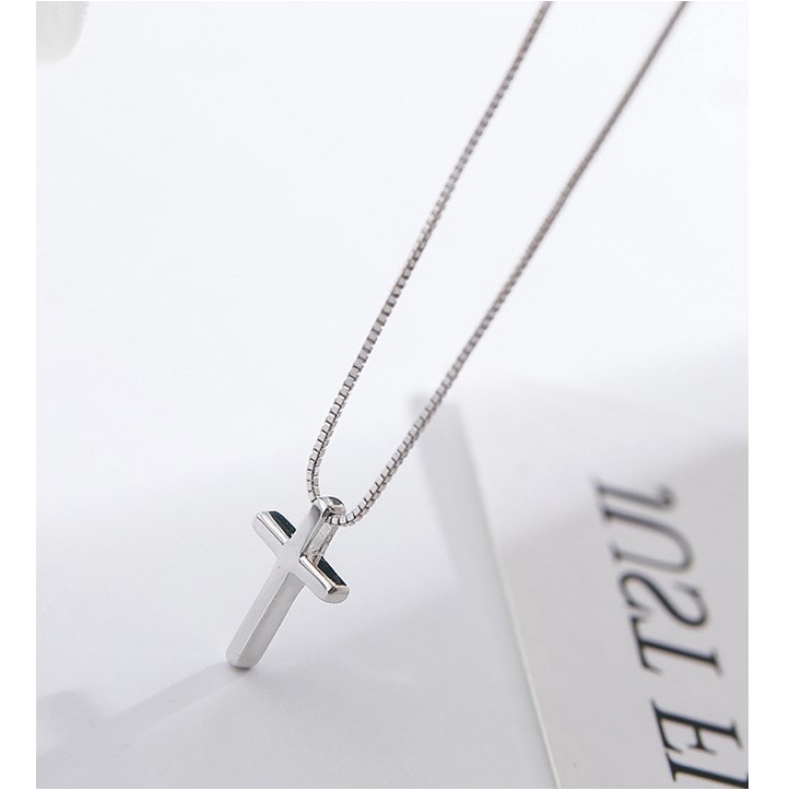 Dây chuyền bạc nữ mặt thánh giá sợi vuông - Trang sức bạc  Evasilver