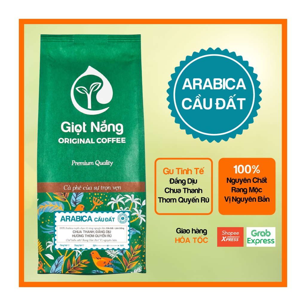 Cà phê Arabica Cầu Đất, cafe rang xay nguyên chất, cà phê phin ngon vị đắng dịu chua thanh thơm nồng từ GIỌT NẮNG COFFEE | BigBuy360 - bigbuy360.vn