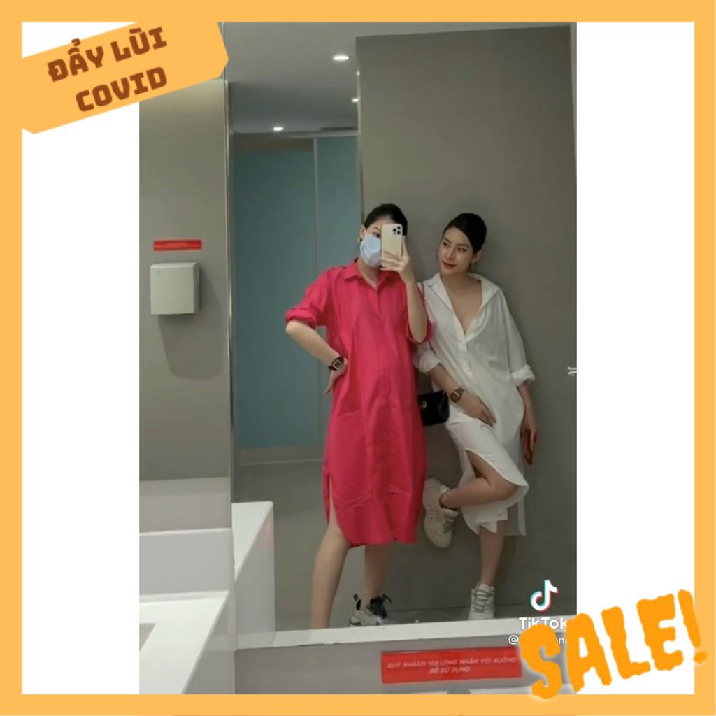 Váy Cổ Sơ Mi Basic Dáng Dài Sexy Bầu Bí Mặc Đến Đẻ Luôn Ạ | BigBuy360 - bigbuy360.vn