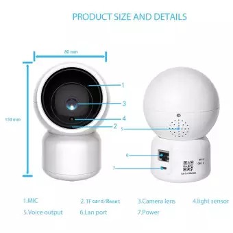 EVKVO - Auto Tracking - YCC365 PLUS APP Wireless HD 1080P WIFI PTZ IP Camera CCTV IR Night Vision 360 Degree Lens Two Way Audio Motion Detection