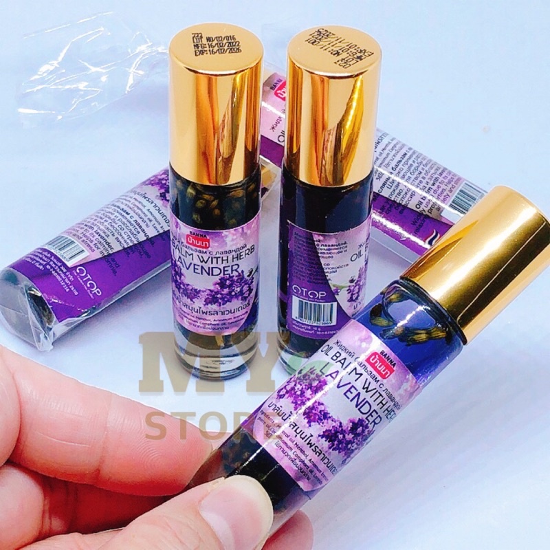 (Chính Hãng) Dầu Lăn Thảo Dược Oil Balm With Herb- Hương Lavender Otop Thái Lan 8cc