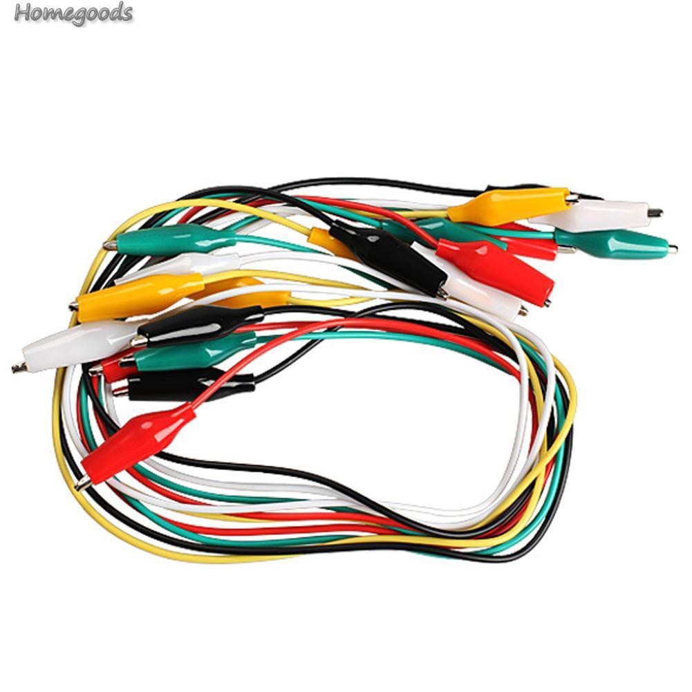 Home-10pcs Colorful Crocodile Clips Cable Double-ended Jumper Test Leads Wire-Goods