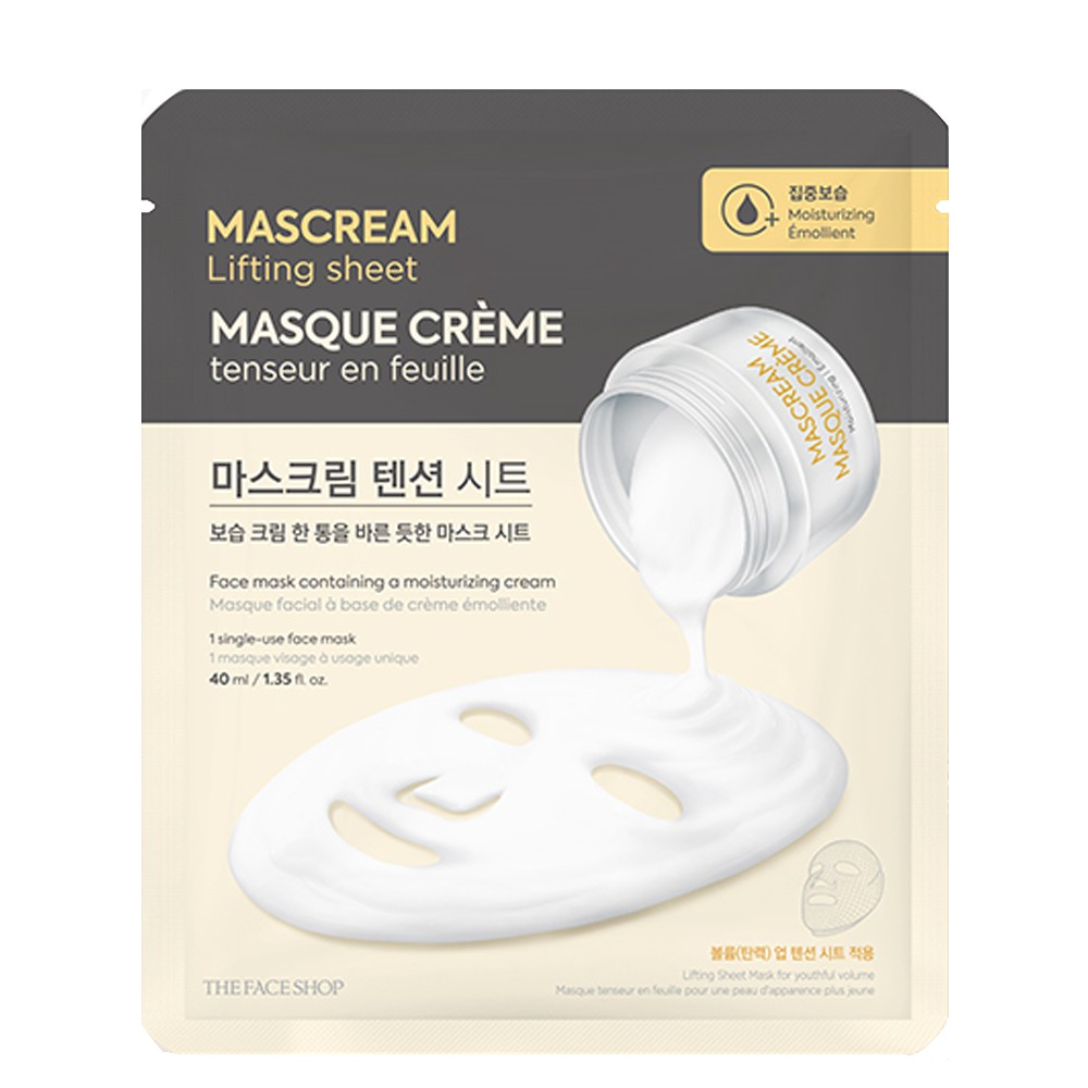 Mặt Nạ Cấp Ẩm THEFACESHOP Deeply Moisturizing Mascream Lifting Sheet Mask 40ml