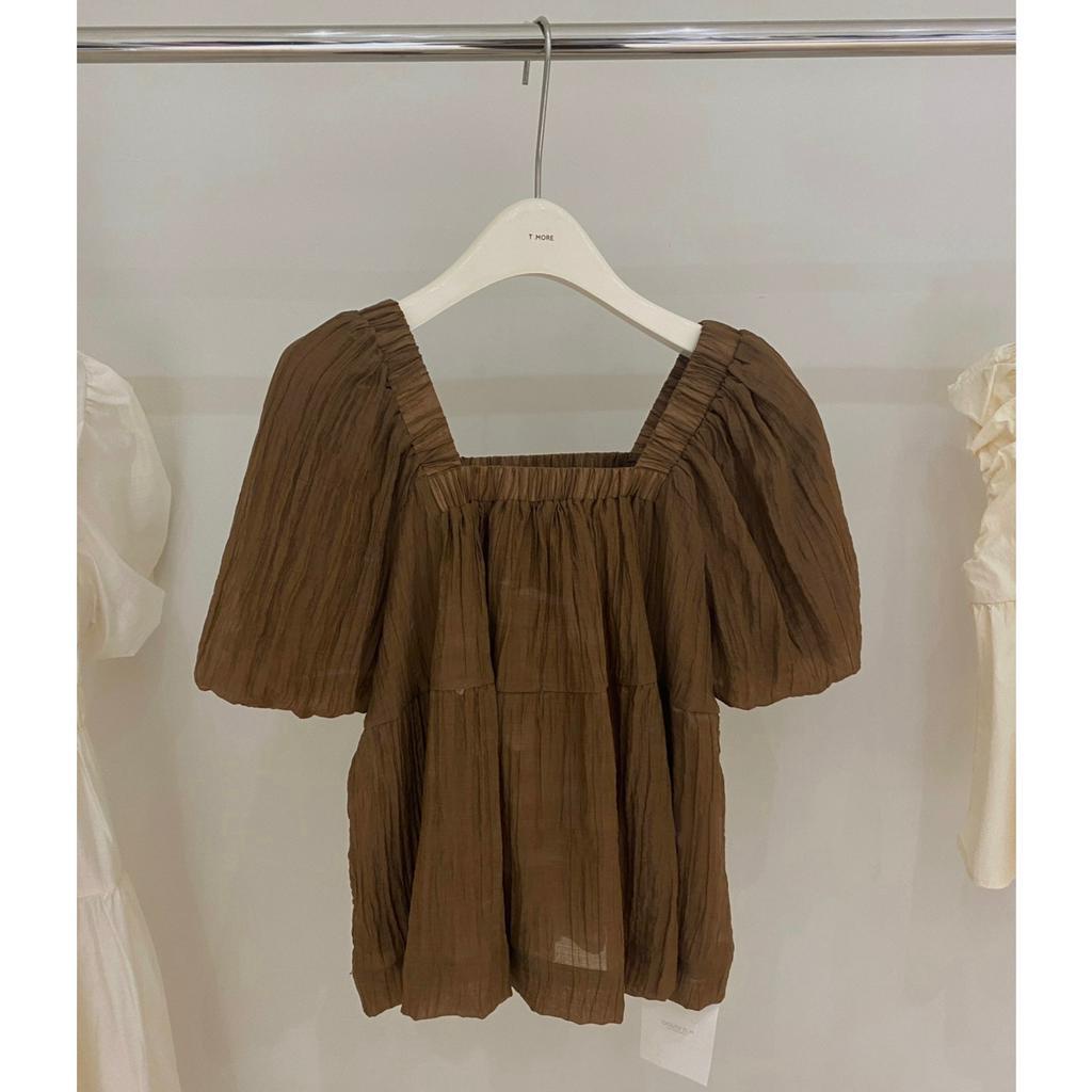 Áo kiểu nữ, áo sơ mi babydoll lụa tơ 2 lớp cách điệu tay bồng 3 màu Hàn Quốc kozoda SM175
