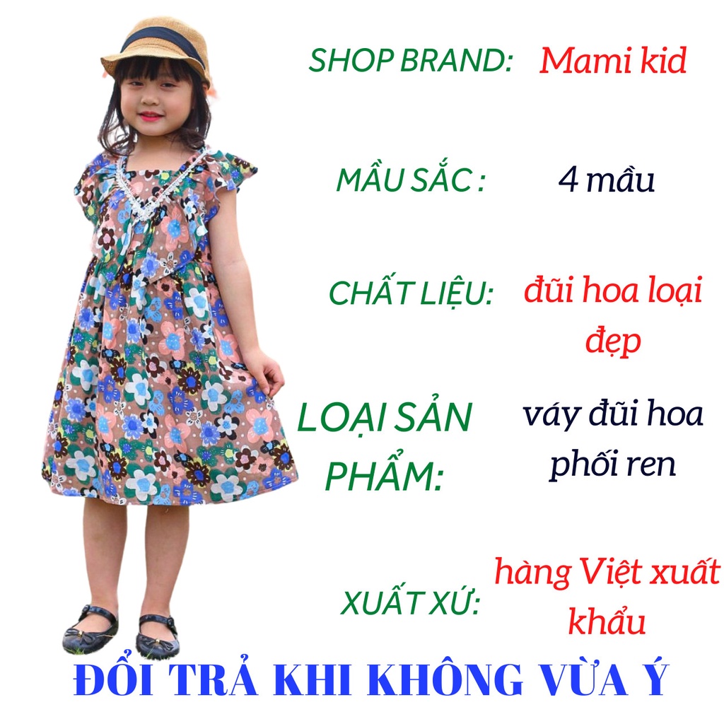 váy xinh cho bé gái 1-12 tuổi chất liệu ĐŨI MÙA HÈ siêu mát, tay cánh tiên cute 10-38kg ,Mamikid