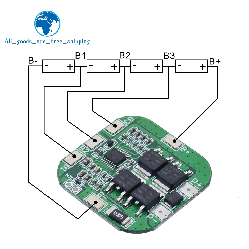 Bảng Mạch Bảo Vệ Pin Li-Ion Lithium Li-Ion 14.8v / 16.8v 20a