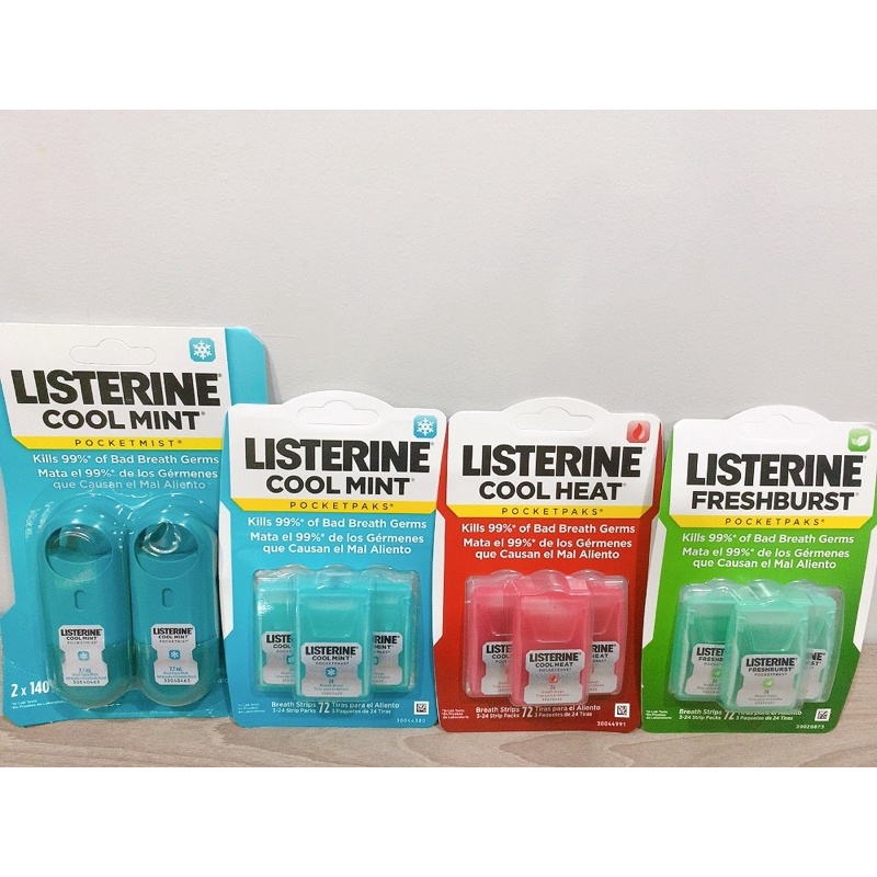 Miếng ngậm / xịt thơm miệng Listerine Pocketpaks (Vĩ 3 hộp x 24 miếng)