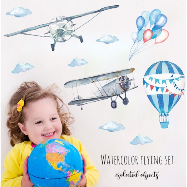 Decal trang trí tường - Bầu Trời WATERCOLOR