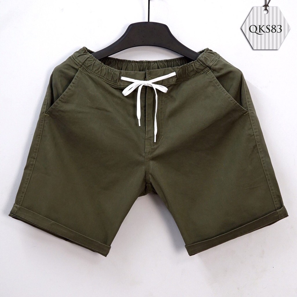 Quần Short Kaki Nam Chất Kaki Thun Có Co Giãn, Màu Trơn Nhiều Màu