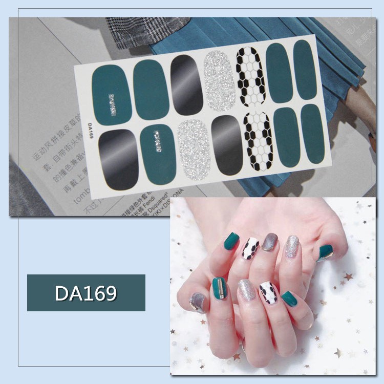 Bộ nail sticker 14 miếng dán móng tay trang trí 3D DA161-DA180 xinh xắn chống thấm nước