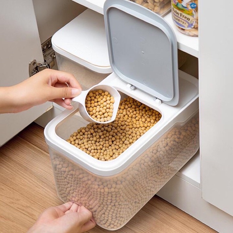 Thùng đựng gạo thông minh 5-10kg có bánh xe đa năng