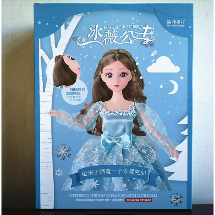 Đồ chơi búp bê, Búp bê Elsa tóc mây khớp nối linh hoạt, búp bê hoạt hình frozen, nữ hoàng băng giá