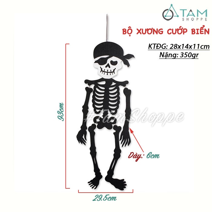 [VÁI DÀY-SỬ DỤNG NHIỀU LẦN] Mô hình treo trang trí Halloween vải nỉ phối màu nhiều kiểu HLW-BTC-06