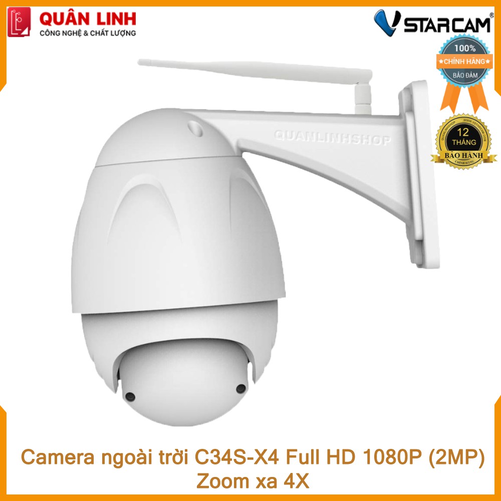 Camera ngoài trời Vstarcam C34s-X4 Zoom 4X Full HD 1080P kèm thẻ 64GB Class 10