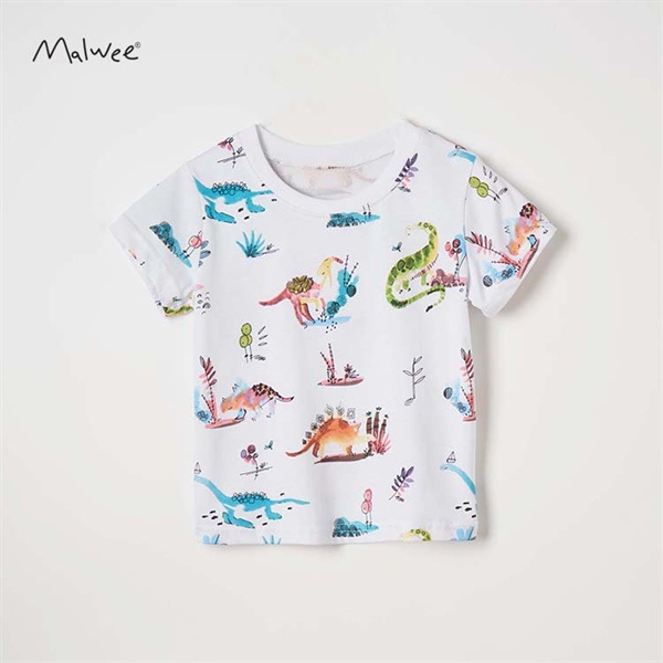 Áo thun hè cotton họa tiết động vật cho bé trai 2-8 tuổi Mẫu mới 2022 - Little Maven Official Store