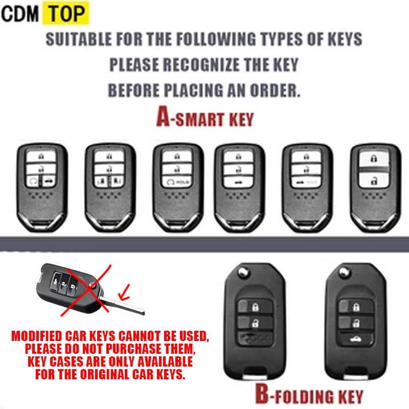 Bao Da Bảo Vệ Chìa Khóa Thông Minh Cho Xe Hơi honda All-New City / CRV / Accord / Civic FC 10Gen 2016-2021