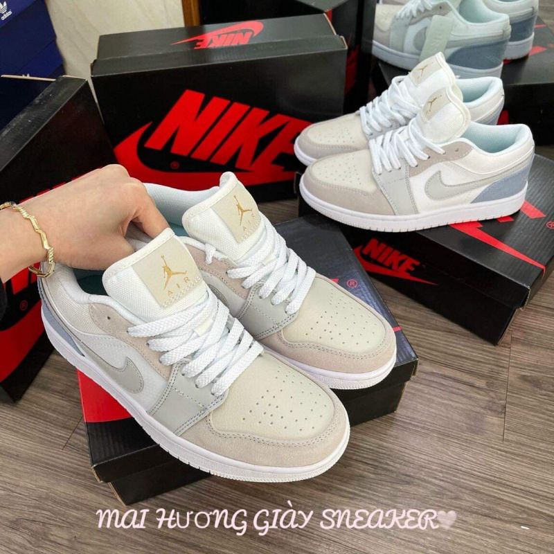 Giày thể thao nam nữ sneaker-giày jocdan paris da lộn hàng 11,jd cổ thấp full size full box
