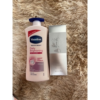 COMBO Dưỡng Thể VASELINE + Kem tắm trắng SNOW WHITE SECRET KEY + Muối Tẩy Tế Bào Chết A BONNE