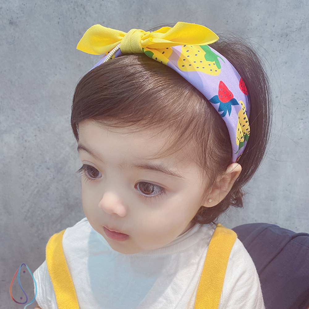 Băng Đô Đính Nơ Họa Tiết Trái Cây Xinh Xắn Cho Bé Gái
