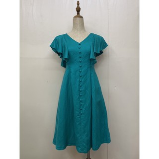 Đầm linen tưng premium xanh dáng suông