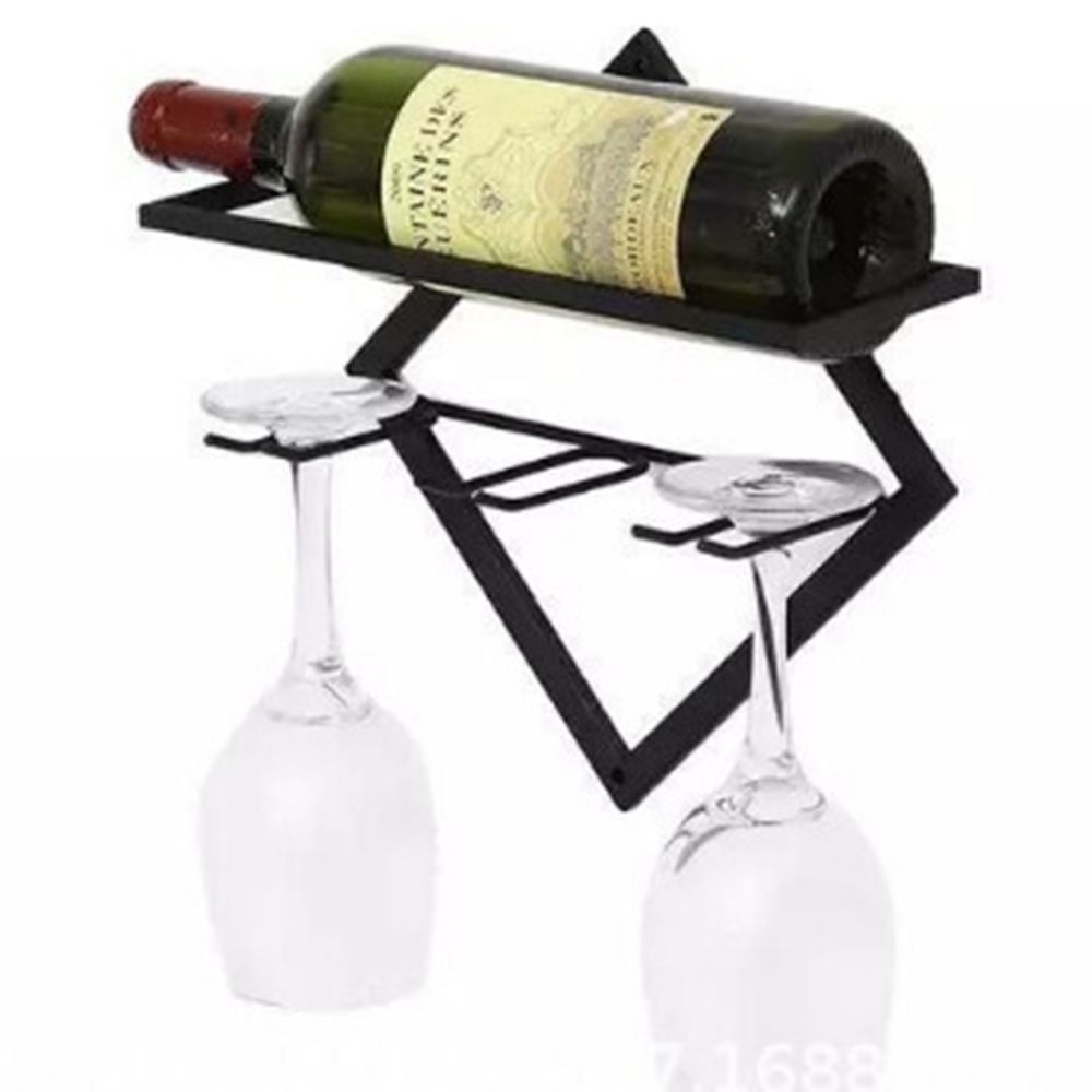 Giá đỡ chai rượu bằng sắt gắn tường thiết kế độc đáo dùng để trang trí nội thất