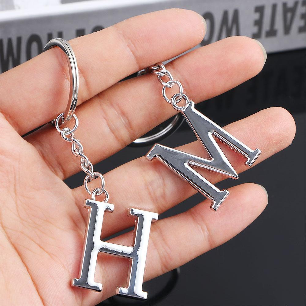 IVORY Móc Khóa Hợp Kim Kẽm Hình 26 Chữ Cái Tiếng Anh Màu Sắc Đơn Giản