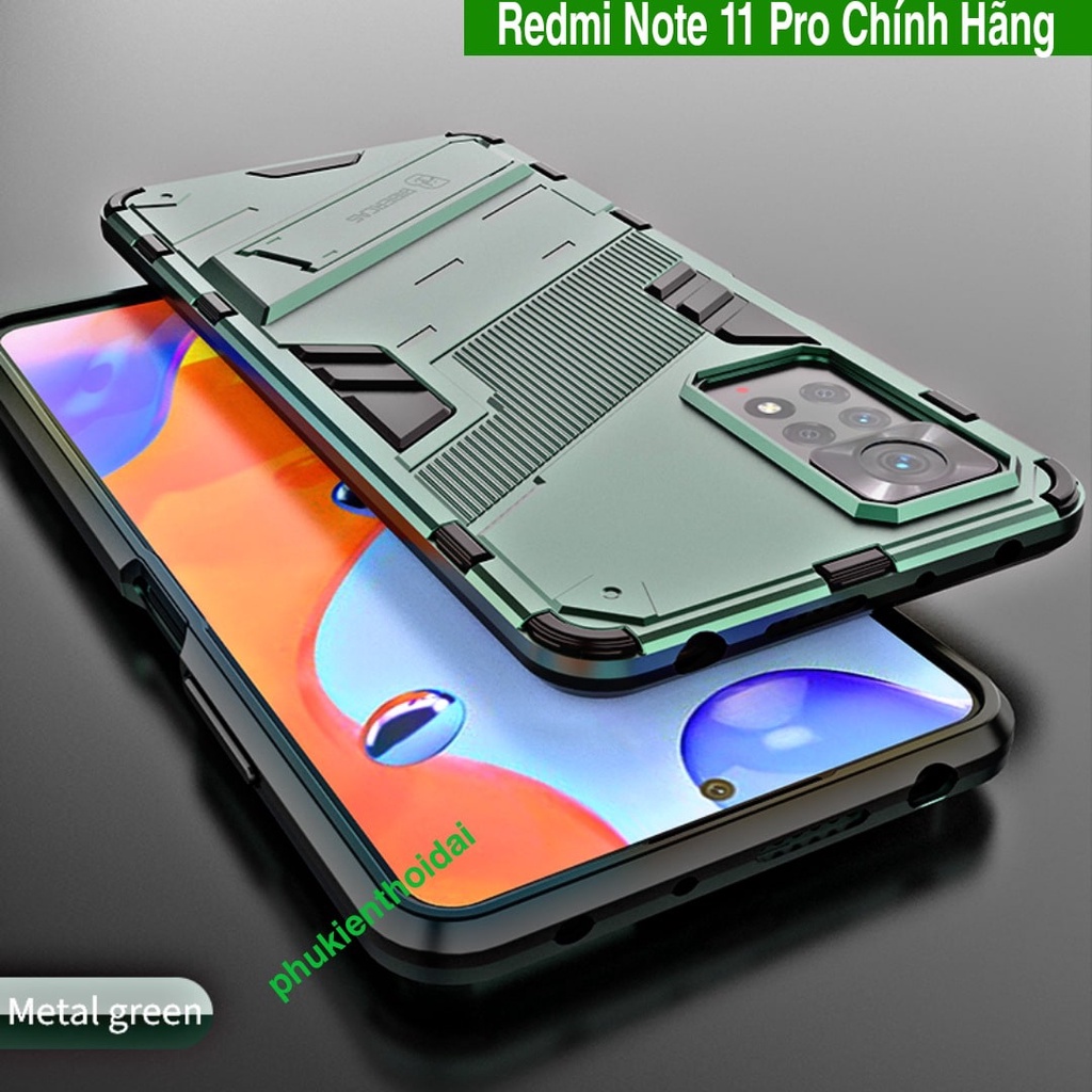 Ốp lưng Redmi Note 11 Pro chống sốc giá đỡ Iron Man Ver 2 nhựa PC Viền cao su dẻo