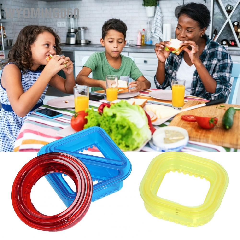 Wyoming060 3PCS Sandwich Cutter Sealer Mold Bread DIY Breakfast Food Cutting for Boy