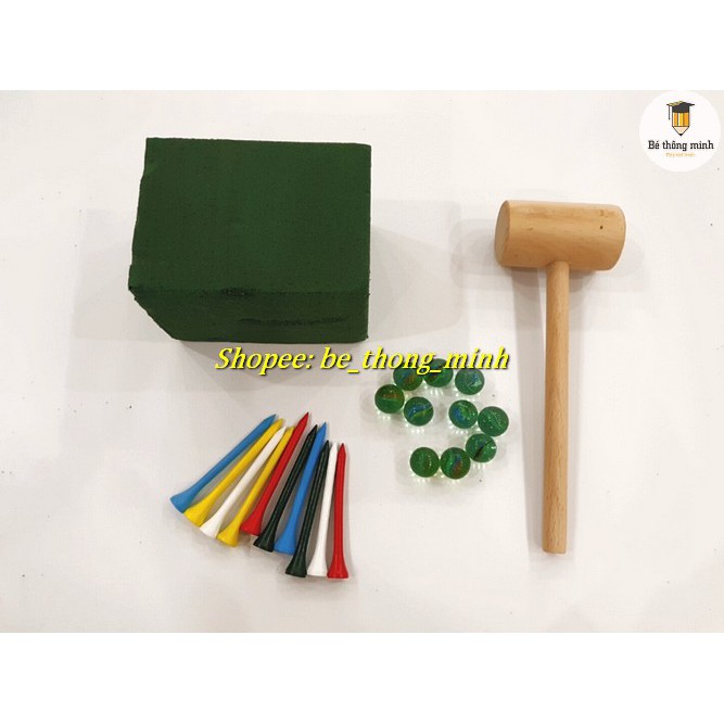 Đồ chơi BÚA ĐINH GỖ KÈM XỐP ĐÓNG ĐINH cho bé làm kỹ sư