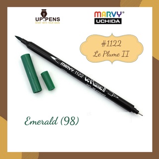 Bút brush viết calligraphy hai đầu Marvy 1122 - Màu xanh lá đậm (Emerald - 98)