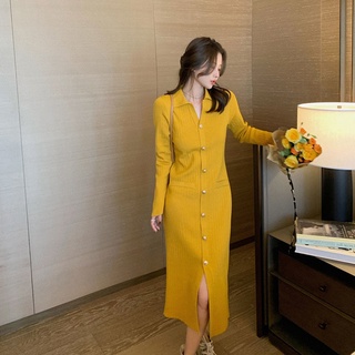 Đầm Dệt Kim Tay Dài Dáng Ôm Thời Trang Cá Tính Cho Nữ