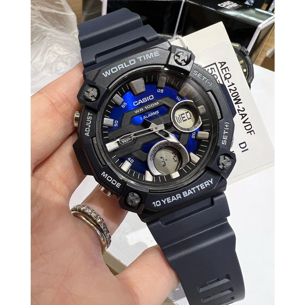 Đồng hồ Nam dây nhựa Casio AEQ-120 chính hãng chính hãng bảo hành 1 năm Pin trọn đời